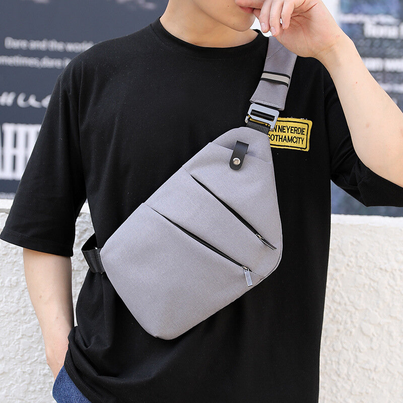 Men Luminous Oxford Multi-pockets Large Capacity Anti-theft Waterproof Crossbody Bag Chest Bag Sling