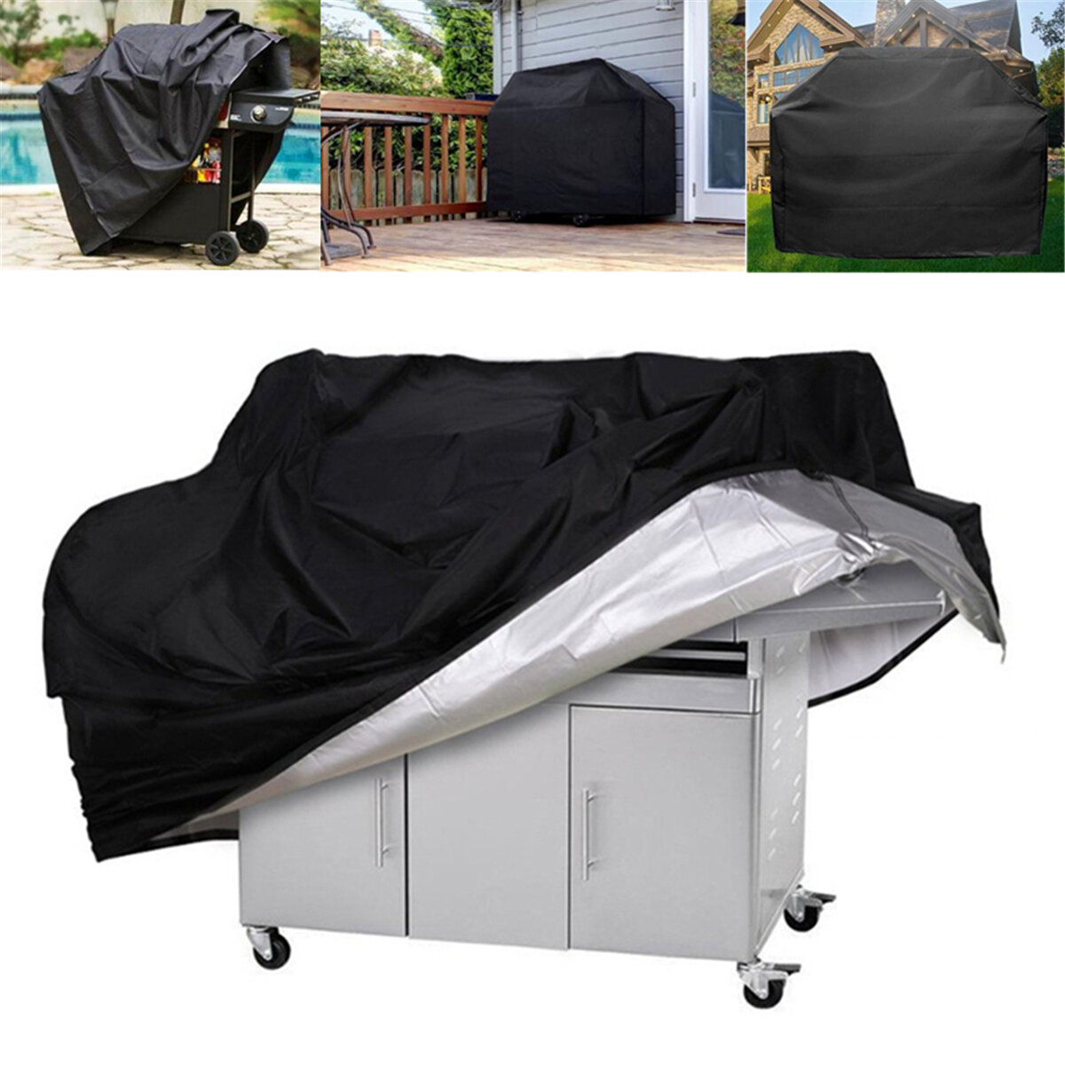 

Waterproof BBQ Grill Barbeque Cover Outdoor Grill Rain UV Proof Canopy Anti Dust Protector For Gas Charcoal Electric Bar