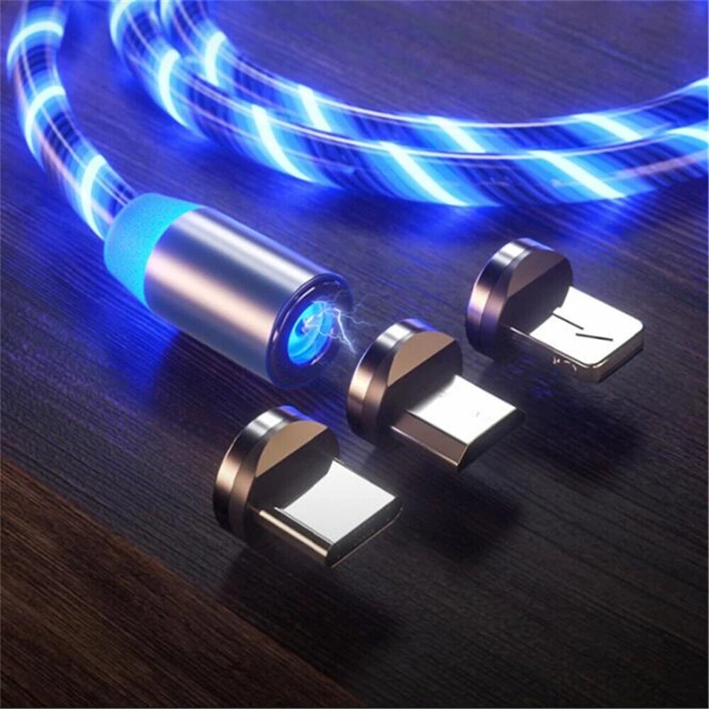

[2 PCS Blue] Bakeey 2.4A USB Type C LED Light Magnetic Fast Charging Data Cable for Samsung Galaxy Note S20 ultra Huawei