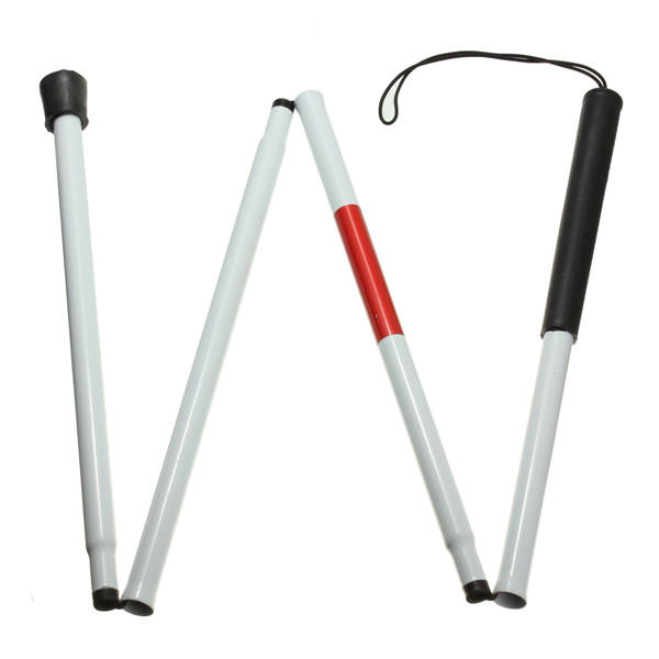 Easy Folding Blind Walking Stick Visually Impaired Crutch Cane Walker Aluminum Alloy