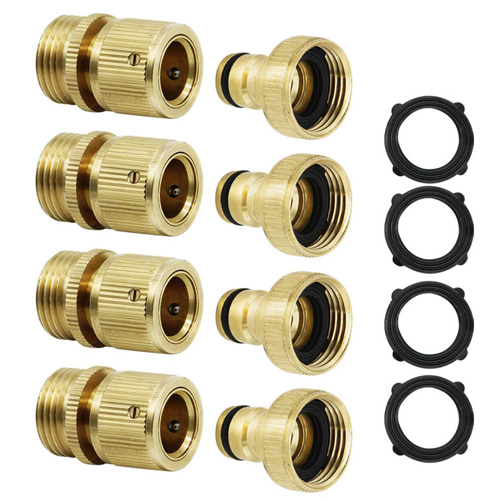 3 4 Npt Solid Brass Male And Female Connector Garden Hose Quick