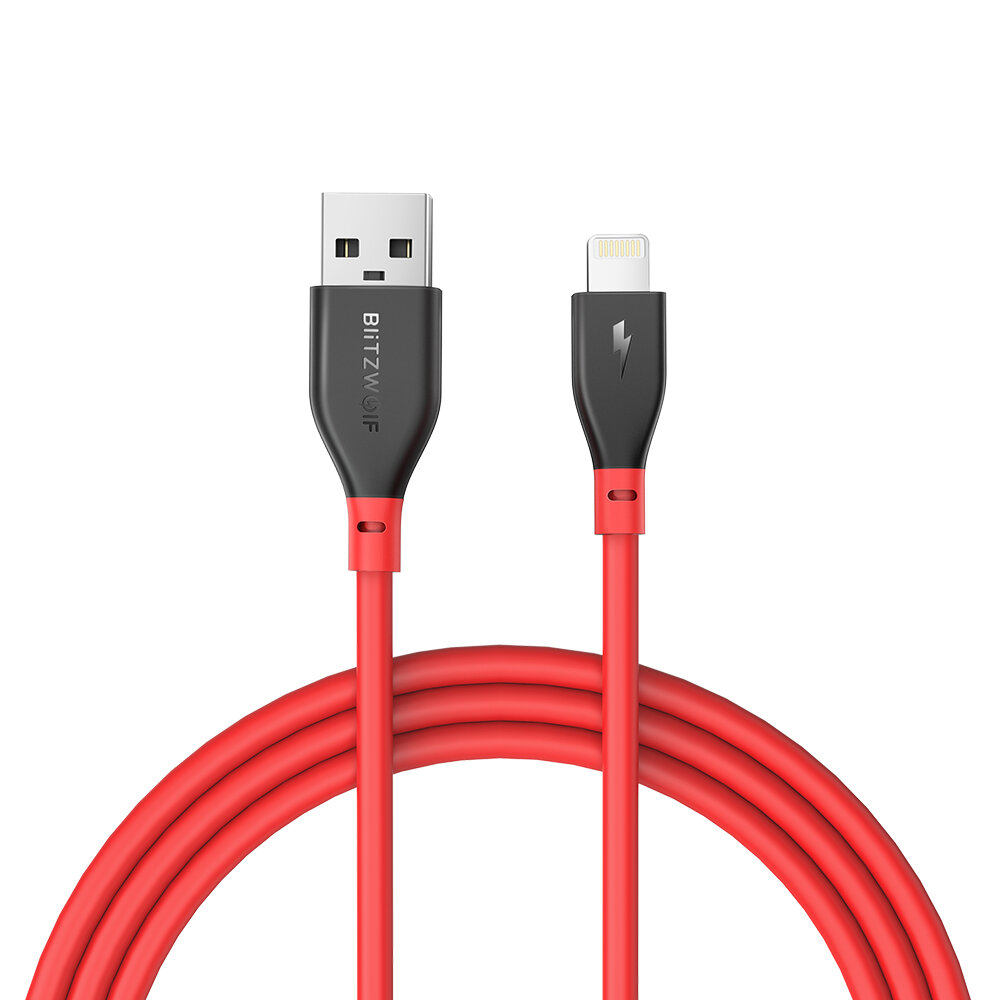 

BlitzWolf® BW-MF11 2.4A USB to Lightning Cable With MFi Certified 0.3m/1ft Charger Cable Data Transfer Cord For iPhone 1