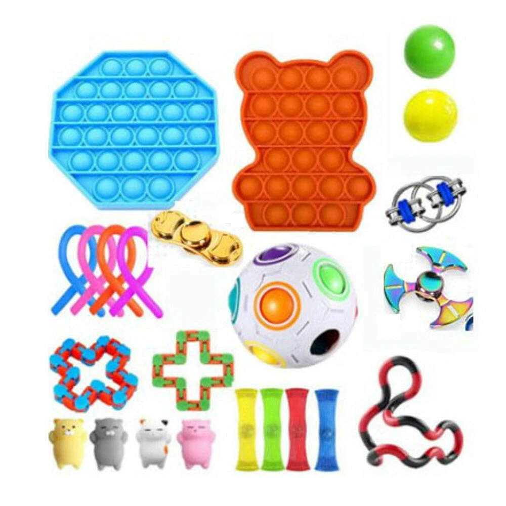 Diy fidget toys set squeeze dice drawstring magic cube stress relief and anti-anxiety toys for kids and adults
