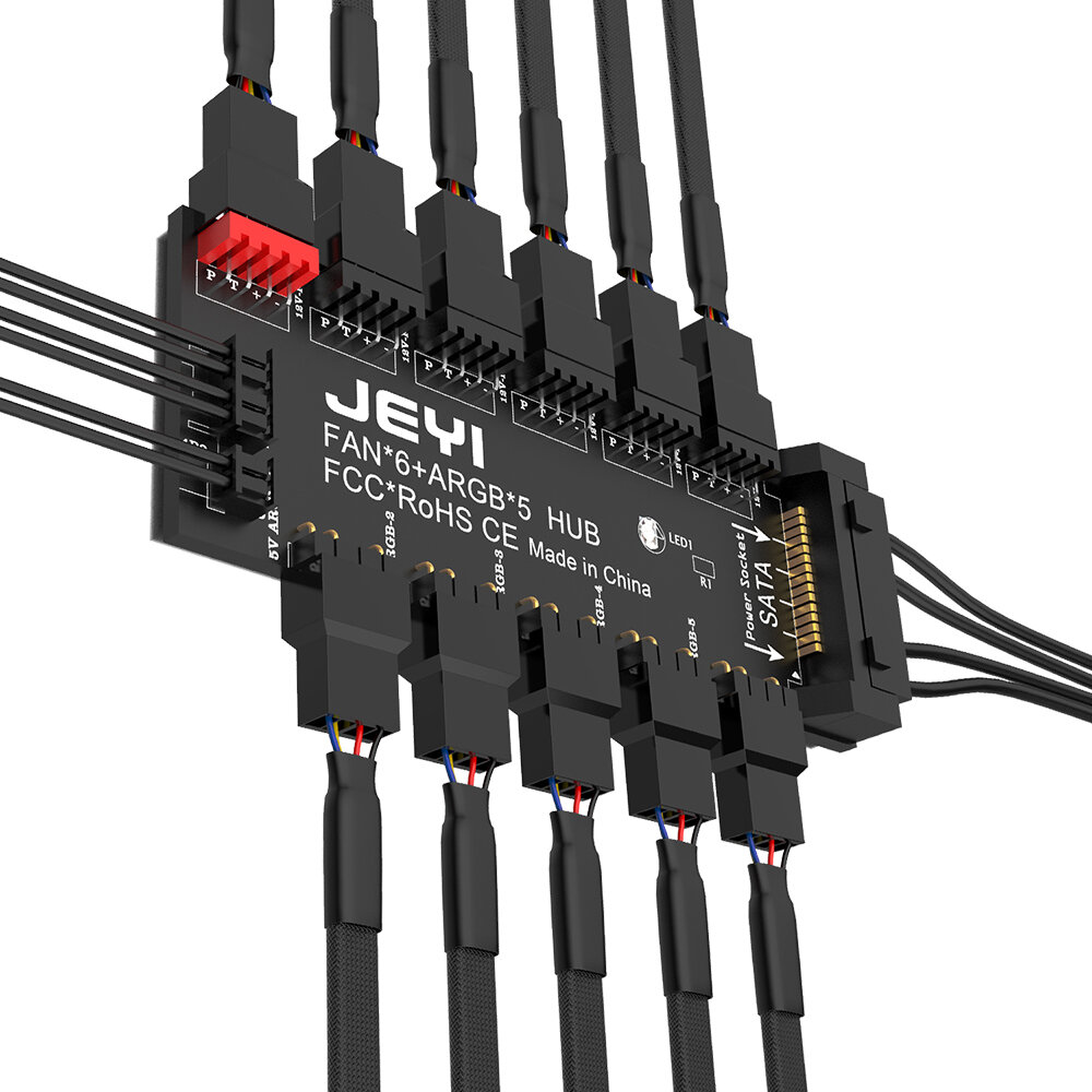 

JEYI ARGB PWM 5-полосный вентилятор-концентратор с адресацией 12 В, 4 контакта, PWM и 5V, 3 контакта, ARGB, 2 в 1, конце