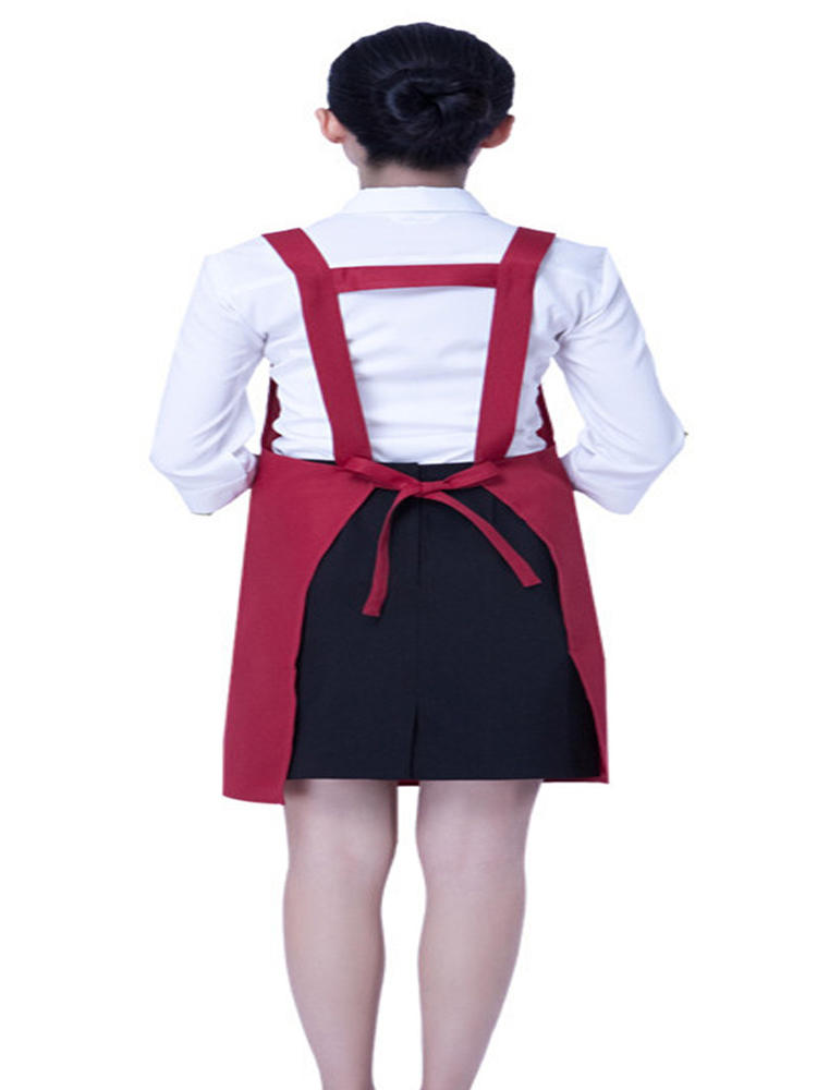

Casual Women Kitchen Brief Solid Color Pinafore Aprons