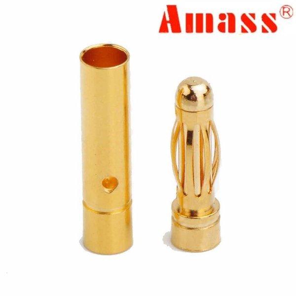 Amass 3.0mm Vergulde Koper Banana Plug AM-1001B Mannelijk & Vrouwelijk