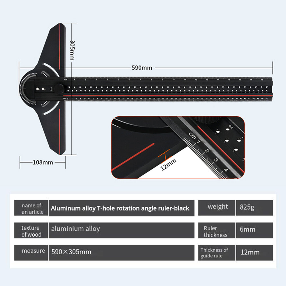 best price,aluminum,alloy,woodworking,carpentry,edge,ruler,with,adjustable,protractor,discount