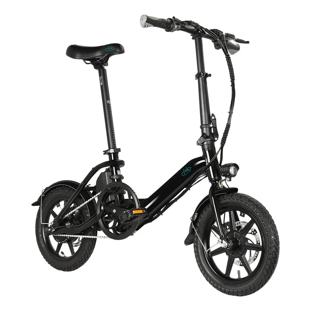 [EU Direct] FIIDO D3 PRO 36V 250W 7.5Ah 14 Inches Folding Moped Bicycle 25km/h Max 60KM Mileage 120Kg Max Load - Black