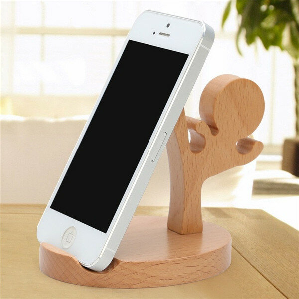 Universal Unique Wooden Kongfu Style Holder Kongfu Kid Phone Stand for iPhone 7 Samsung S8