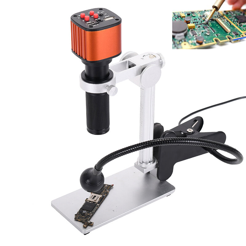 HAYEAR Full HD 24MP 1080P 60FPS Industry Video Microscope Camera HDMI USBOutput Magnifier TF Storage Chip Phone Repair