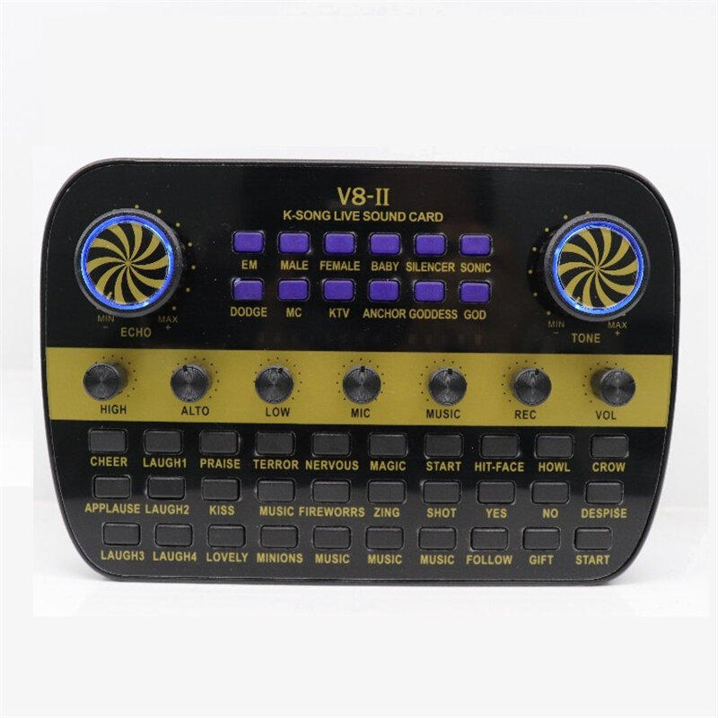 Bakeey V8-II Geluidskaart Live blutooth Geluidskaart Draagbare audiocondensator Zingen Schreeuwen Mi