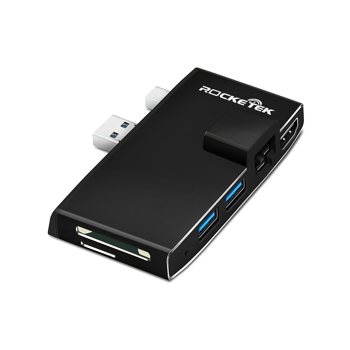 

Rocketek SUR768-P3 USB 3.0 концентратор 4K HD 1000 Мбит / с Gigabit Ethernet RJ45 Адаптер Устройство чтения карт памяти