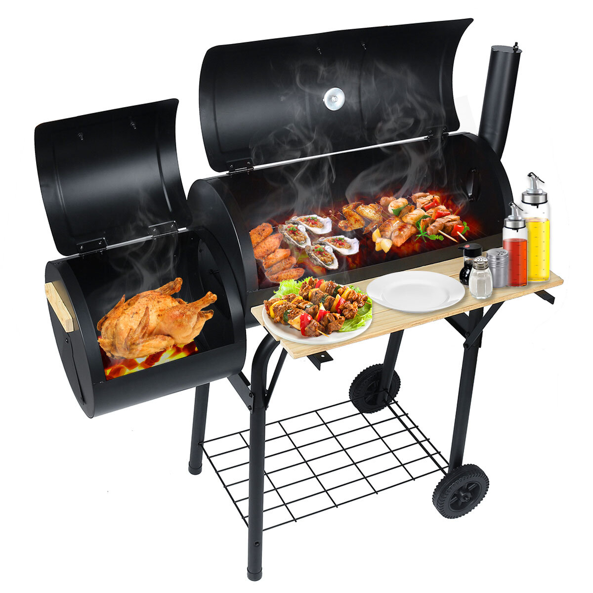 45 Fire Pit Bbq Grill Meat Charcoal, Char Broil Fire Pit