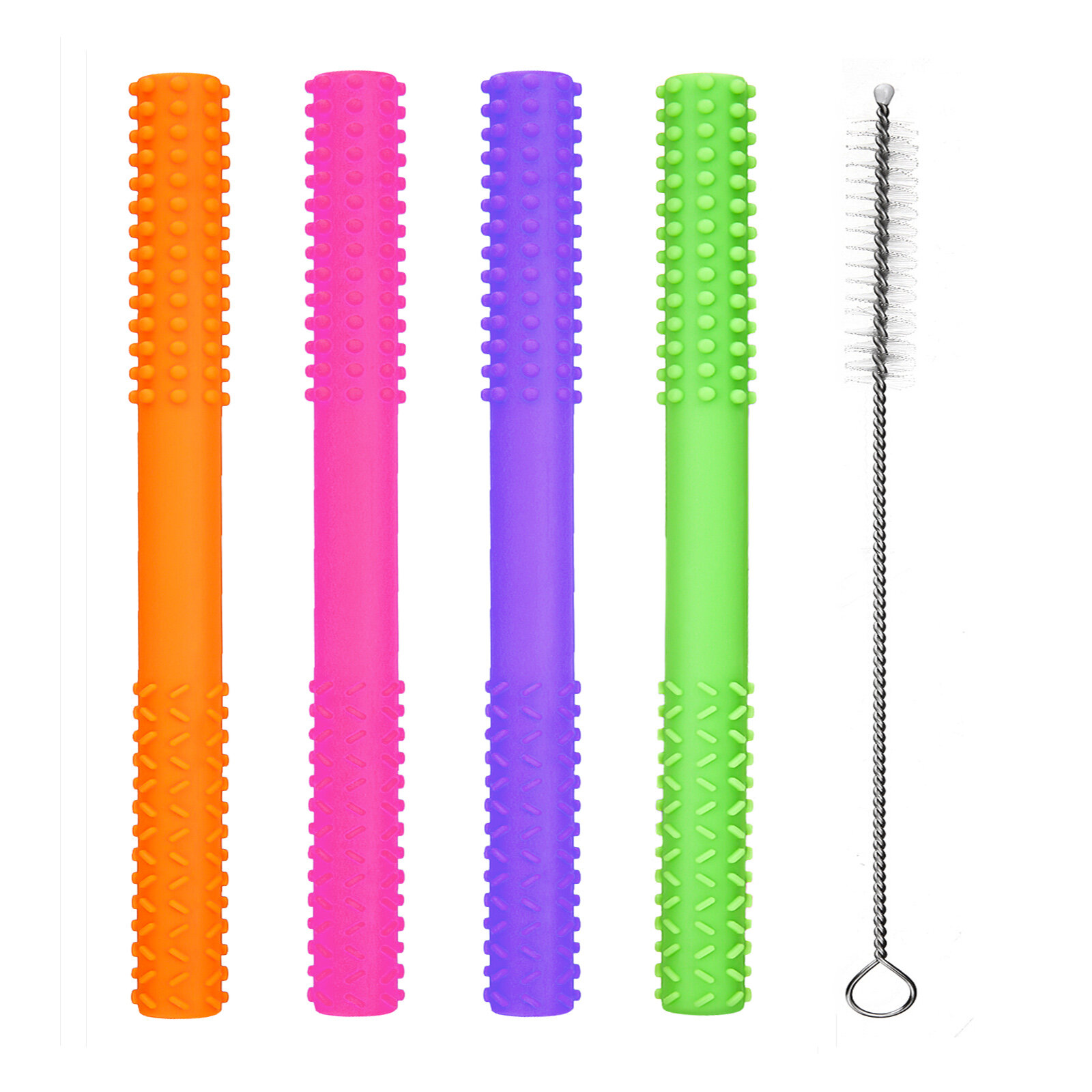 

Baby Teething Bars Flexible Easy to Hold Silicone Hollow Teething Tube
