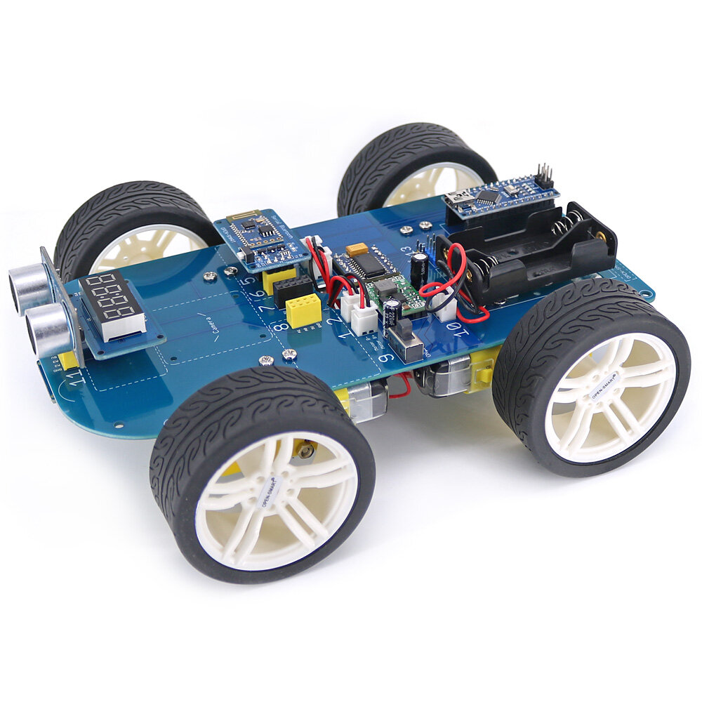 

OPEN-SMART 4WD Serial Bluetooth-Compatible Control Smart Car X Kit w/ Tutorial forArduino