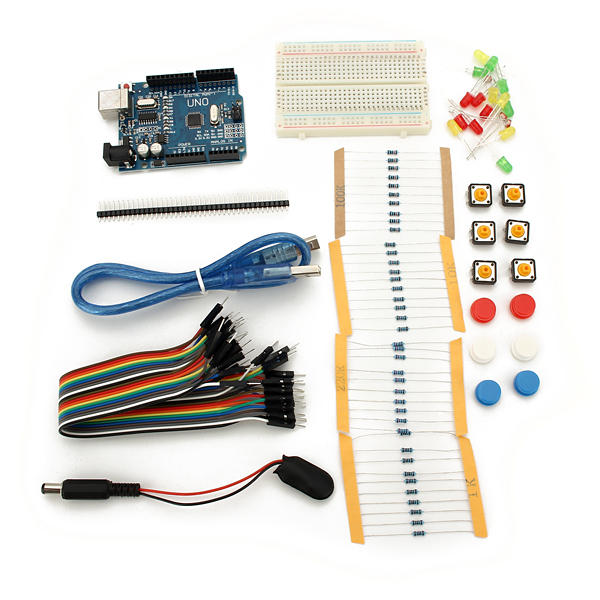 

UNO R3 With Mini Breadboard LED Jumper Resistor Kit For Basic Starter