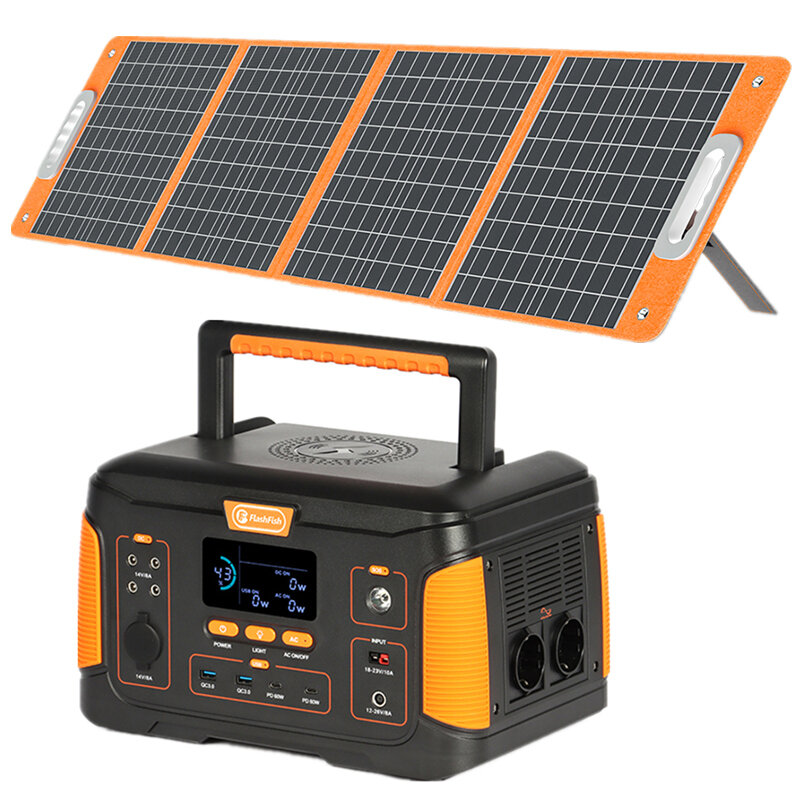 [EU Direct] FlashFish J1000plus Zestaw przenośnej elektrowni z panelem słonecznym 100 W 932 Wh Generator słoneczny Zestaw zasilania awaryjnego do domu na zewnątrz Camping