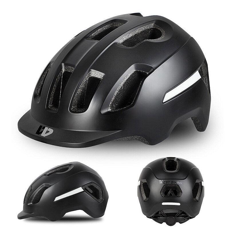 WEST BIKING 58-62cm Adjustable 3 Modes Bike Helmet Breathable UV Protection Reflective Motorcycle Helmet Camping Travel