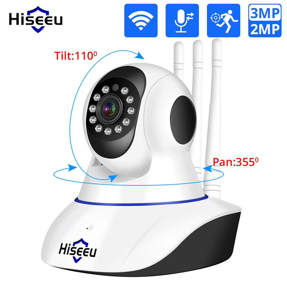 Hiseeu 1536P 1080P IP Camera WIFI Wireless Smart Home Security Camera Surveillance 2-Way Audio CCTV Pet Camera 2mp Baby