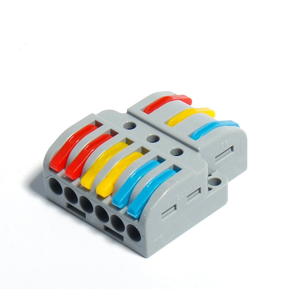 LT-633D Draadconnector 3 in 6 uit draadsplitter Aansluitblok Compacte bedrading Kabelconnector Push-