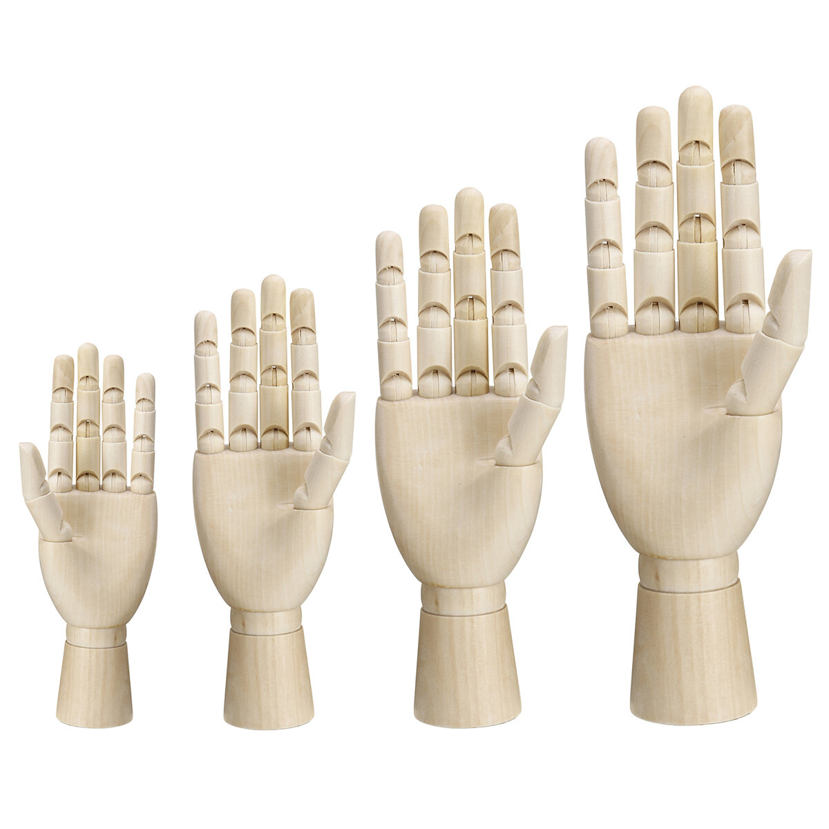 7/8/10/12 Inch Wooden Hand Body Artist Medical Model Flexible Jointed Wood Sculpture DIY Education