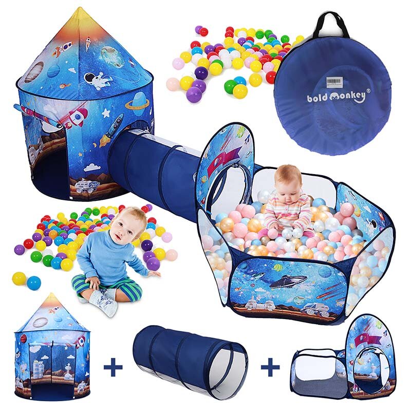 3 In 1 Play Tent Baby Toys Ball Pool for Children Kids Ocean Balls Pool Foldable Kids Play Tent Playpen Tunnel Play Hous