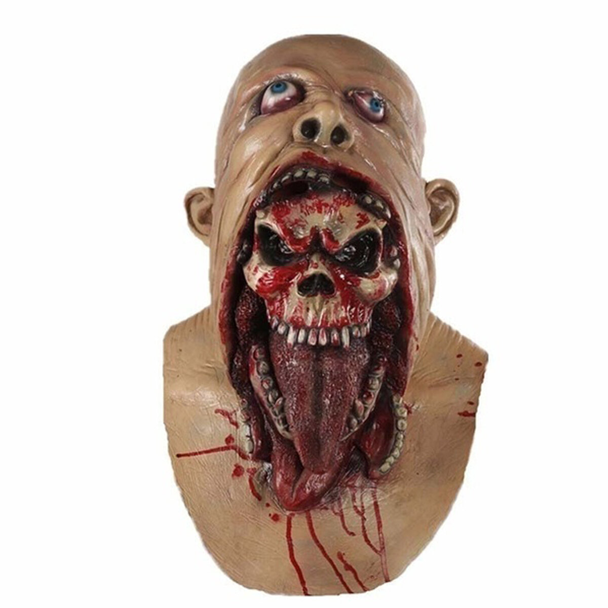 

Bloody Zombie Mask Melting Face Adult Latex Costume Halloween Scary Party Head
