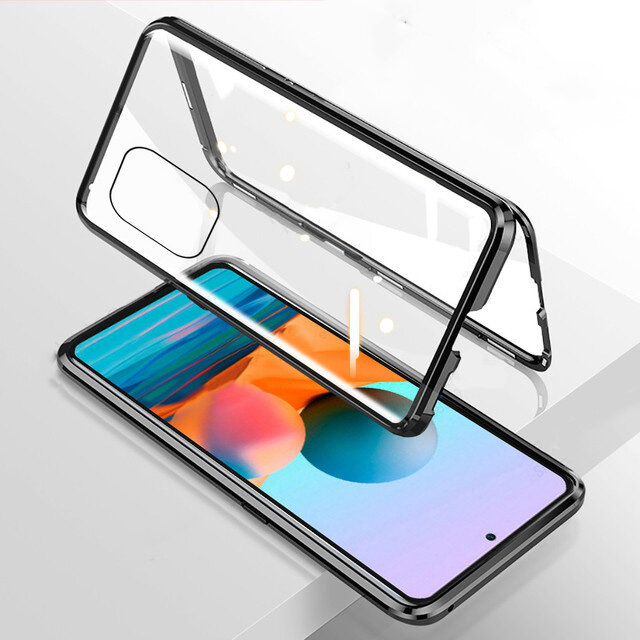 

Bakeey for Xiaomi Redmi Note 10 /Redmi Note 10S Case 2 in 1 Magnetic Flip Double-Sided Tempered Glass Metal Full Cover P