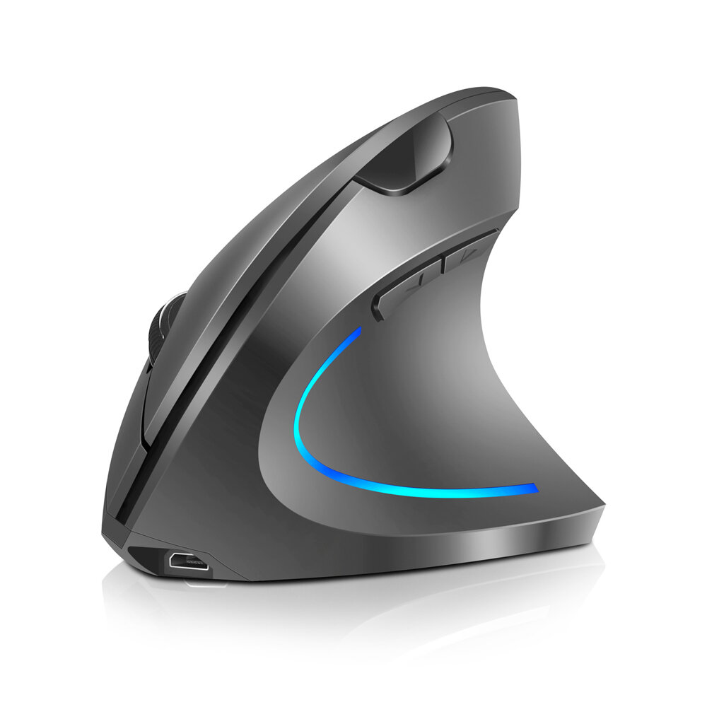 KEPUSI H1 Wireless Mouse 2.4G Wireless Vertical Shape 2400 DPI LED Lighting Mouse Mouse Hand Prevent