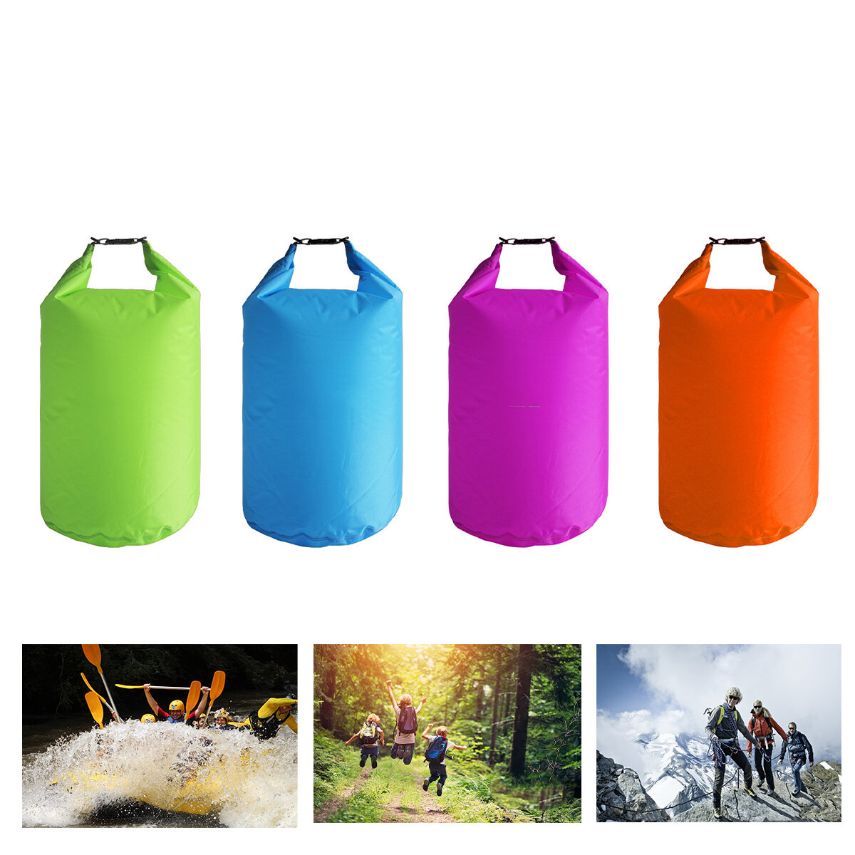 Bolsa impermeable flotante de 5L para almacenamiento, mochila para acampar, viajar, hacer kayak, canotaje, pesca, vela y deriva