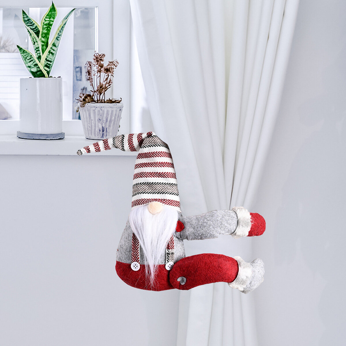 Elf Santa Christmas Window Decoration Curtain Buckle Christmas Decoration Toy for 2020 Christmas Dec