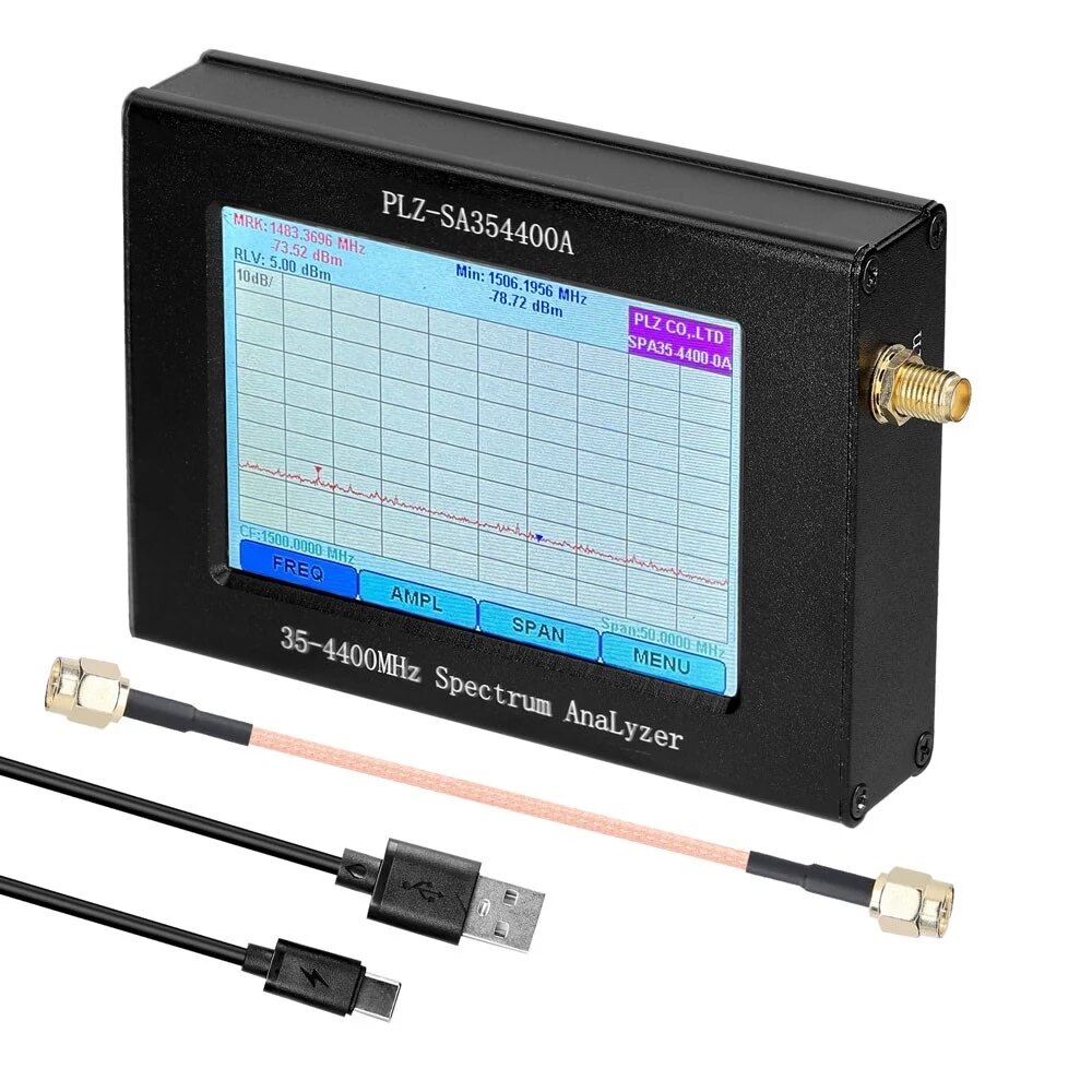 

35-4400 МГц LCD Цветной Дисплей Полноразмерный сенсорный экран Анализатор спектра цепи Источник сигнала Отслеживание ист