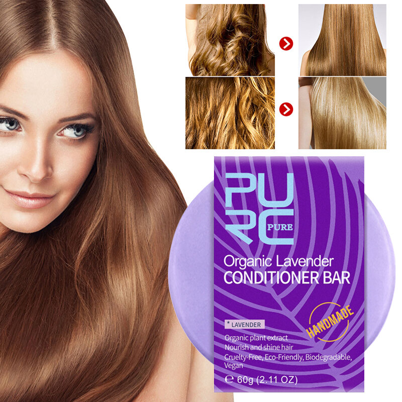 

PURC 100% Pure Organic Shampoo Bar Polygonum Multiflorum Seaweed Coconut Ginger Lavender Handmade Soap Shampoo Hair Care