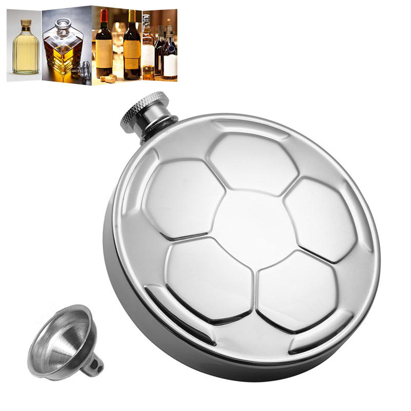 IPRee 4,5oz voetbalstijl heupfles roestvrij staal Flagon wijn Whisky flessen Pot met trechter