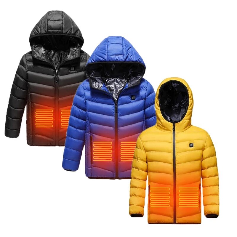 Casaco aquecido de inverno para crianças colete de carregamento USB aquecido para crianças roupas laváveis Soft Casaco adolescente seguro superior
