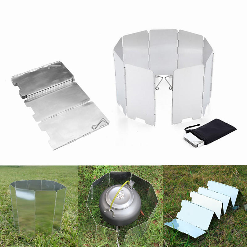 IPRee 9 plaques en alliage d'aluminium camping gaz poêle WindShield outils de camping en plein air