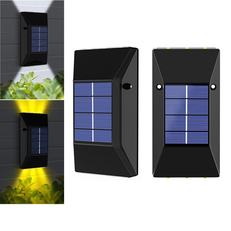 2PCS Outdoor Solar Light LED Waterdichte Decoratie Wandlamp voor Hek Veranda Land Balkon Huis Tuin Straatverlichting