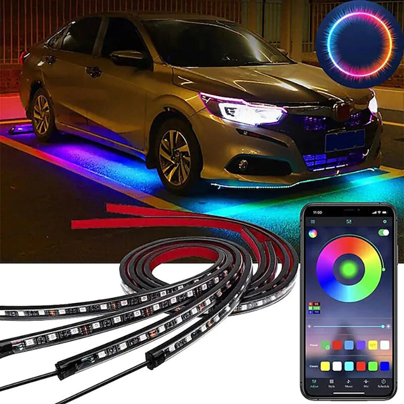OTOLAMPARA 4in1 LED-sfeerlampset Colorful Decoratielicht voor auto