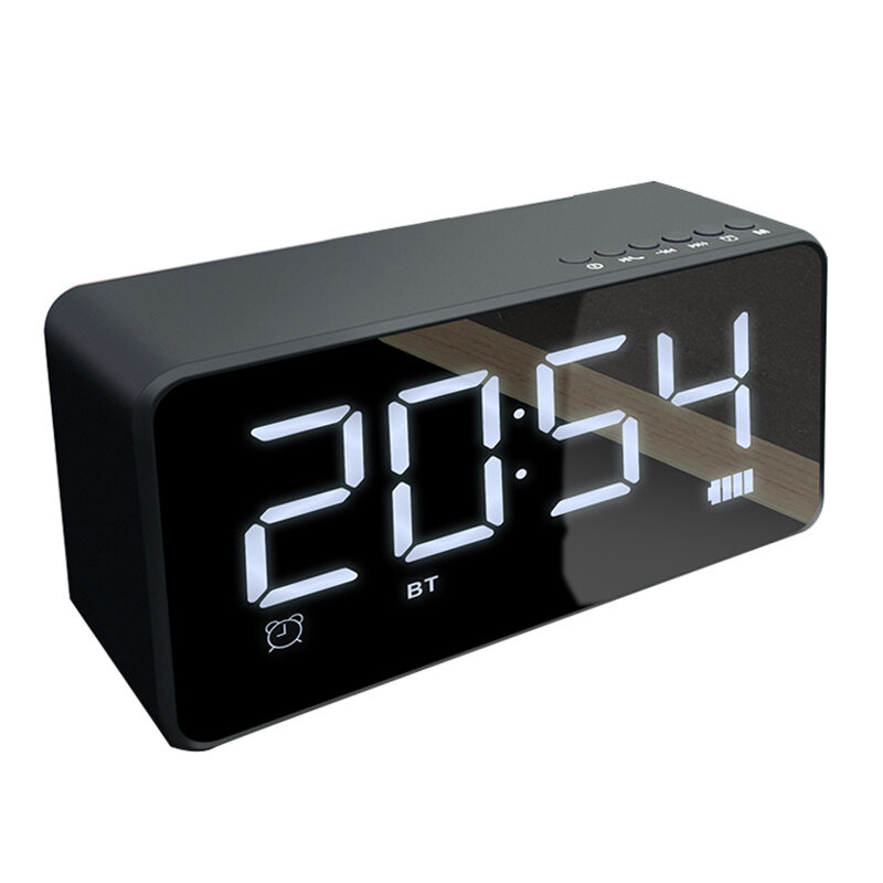 Bakeey Q31 bluetooth Speaker Alarm Clock Mirror LED Digital FM Radio TF AUX Desktop Wireless Speaker with Mic