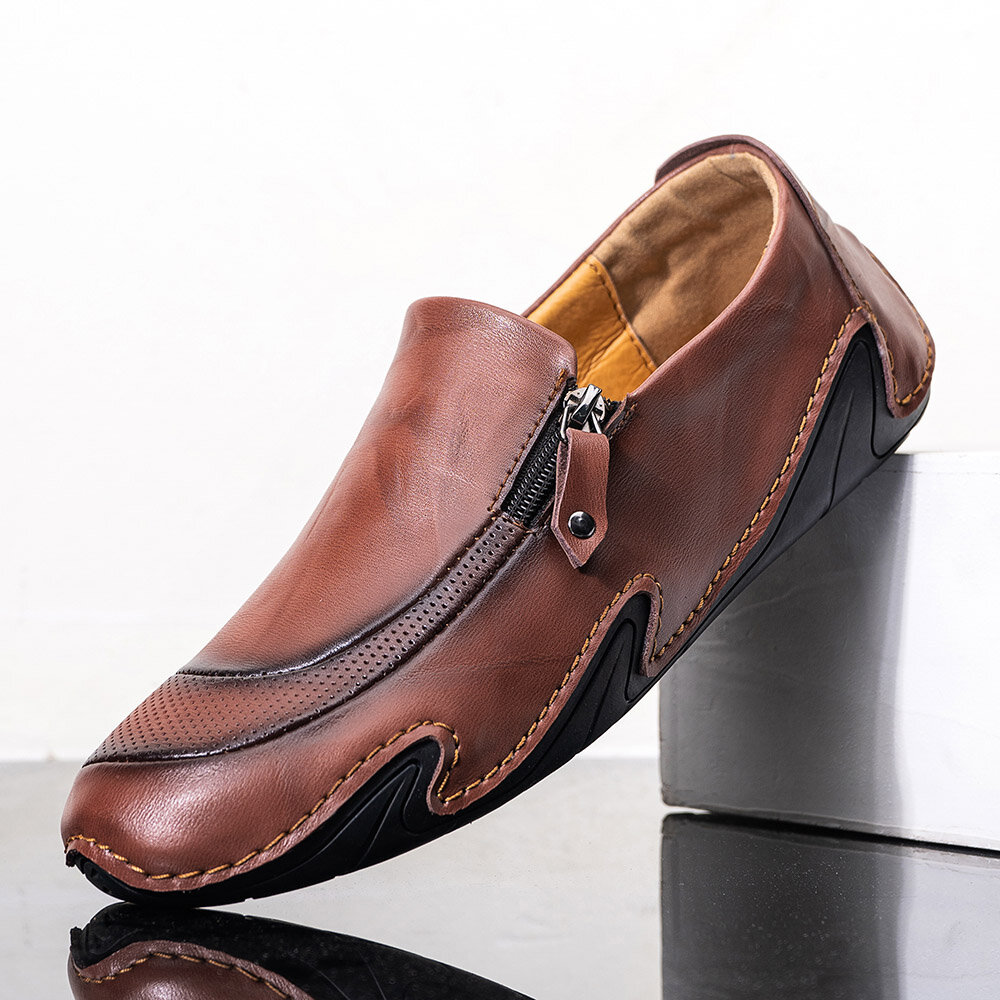 

Мужчины Натуральная Кожа дышащая нескользящая удобная Soft подошва повседневная деловая обувь