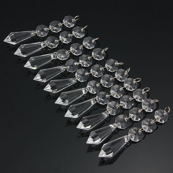 10 x Acrylic Crystal Beads Garland Chandelier Lamp Hanging Wedding Party Indoor Decor
