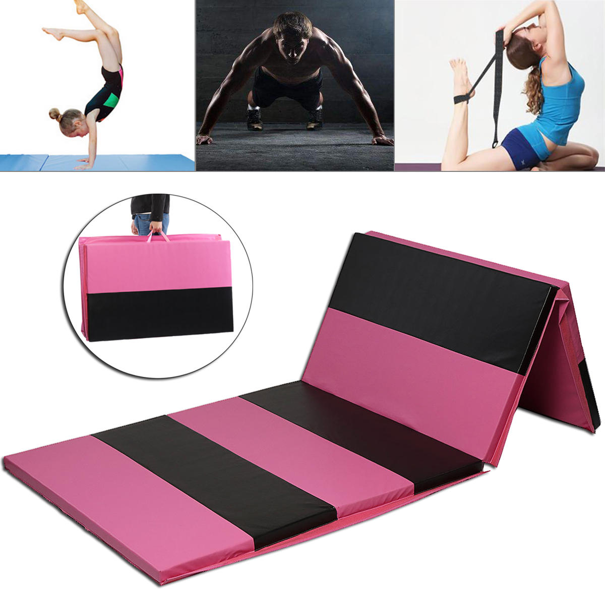 118 × 47 × 2inch pliant tapis de gymnastique Yoga exercice gym