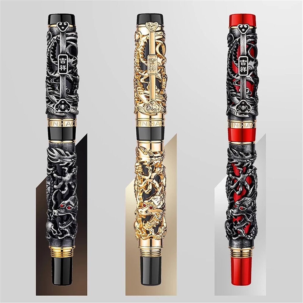 

Jinhao 0.5mm Nib Fountain Pen Dragon Calligraphy Business Gift Signature Writing Ink Pens Office Stationery Supplies