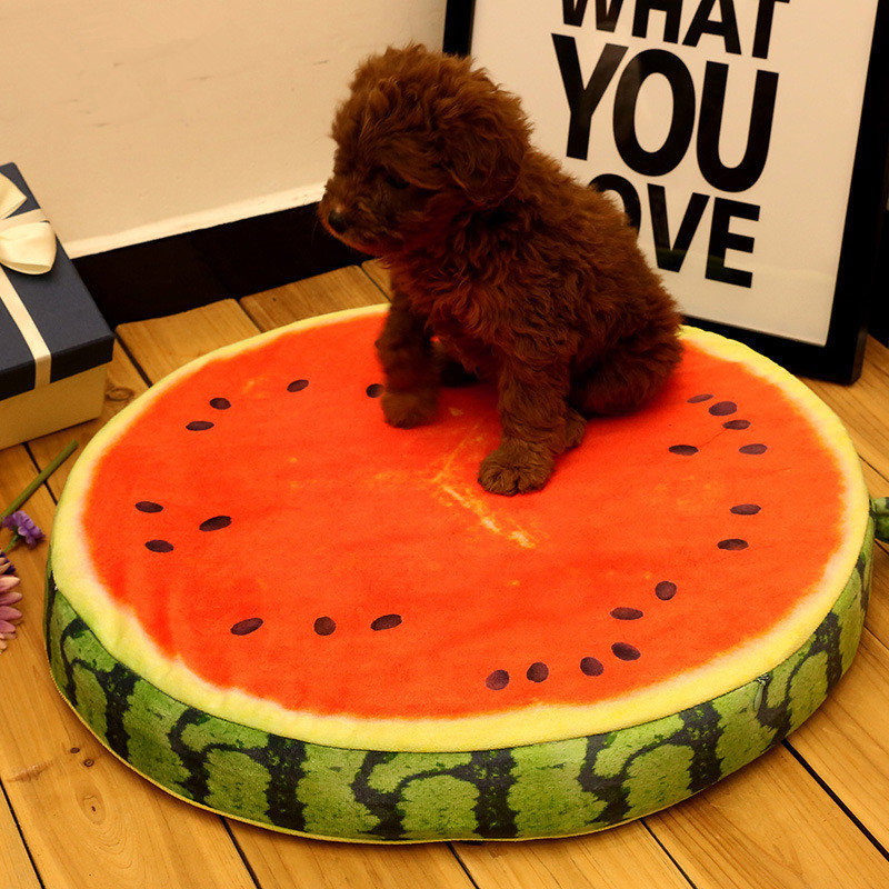 ヤニHP-PK1ペット犬のシミュレーションフルーツマットカラフルなスクワッシュコットンの犬のベッドペット犬