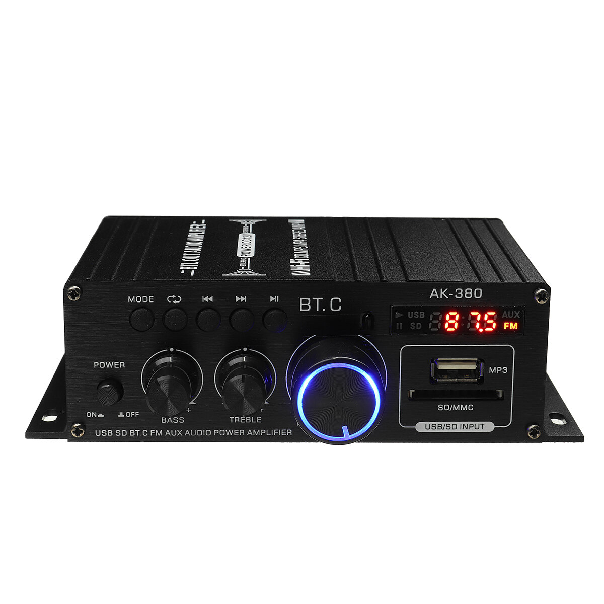 12V 40W + 40W Ak380 Bluetooth Car Home 12V / 220V Eindversterker HiFi Audio Stereo Amp