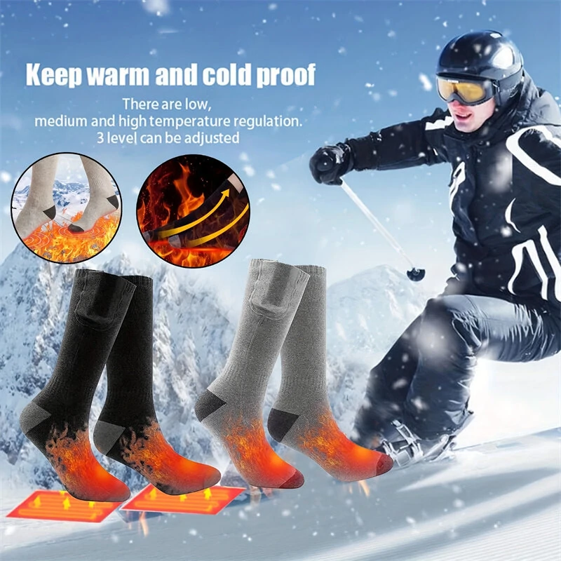 Στα 14.69 € από αποθήκη Κίνας | Winter Electric Heating Socks Unisex Rechargeable Thick Washable Heating Socks for Winter Sport Hiking Fishing Camping Skating
