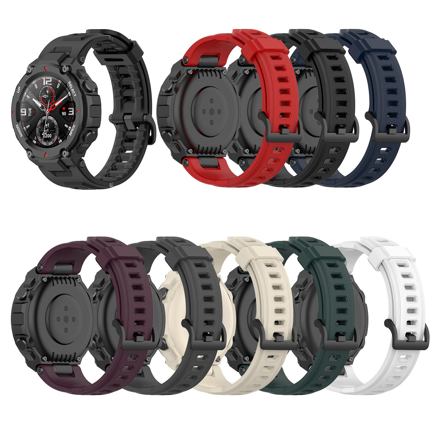 22mm Soft Siliconen horlogeband Horlogeband vervangen voor Amazfit T-Rex / Ares
