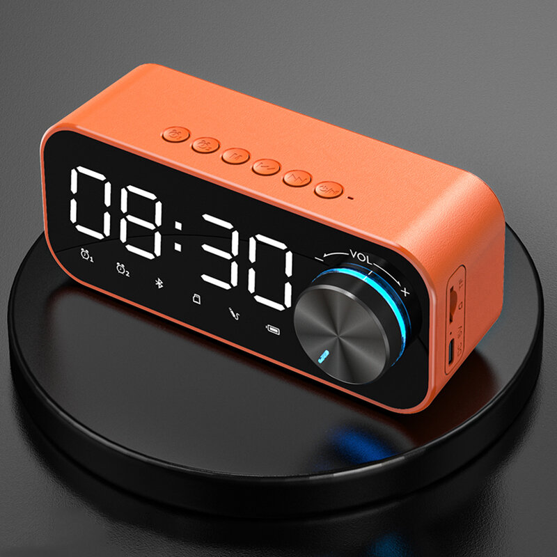 B126 bluetooth 5.0 Speaker Alarm Clock Night Light Multiple Play Modes LED Display 360° Surround Stereo Sound 1800mAh Battery Life