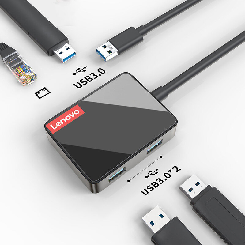 

Lenovo LP0803 Multifunctional USB to USB 3.0 / 2* USB 2.0/ RJ45 Ethernet Network Port High Speed Hub Docking Station Ada
