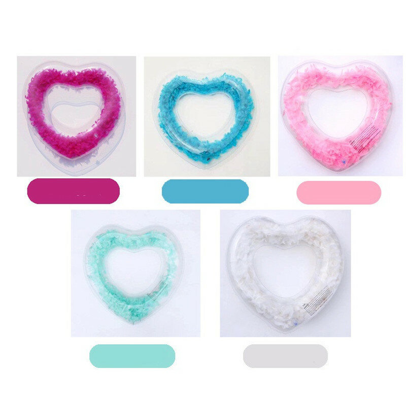 Feather Heart Swimming Ring Love Woman Inflatable Circle for Adult Pool Float Swimming Circle Summer